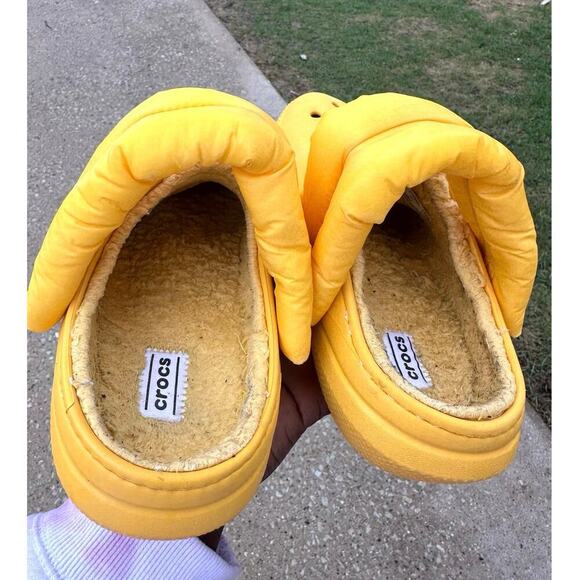 CROCS Classic Lined Neo Puff Clogs Unisex Size M5 W7 Yellow - Picture 14 of 16